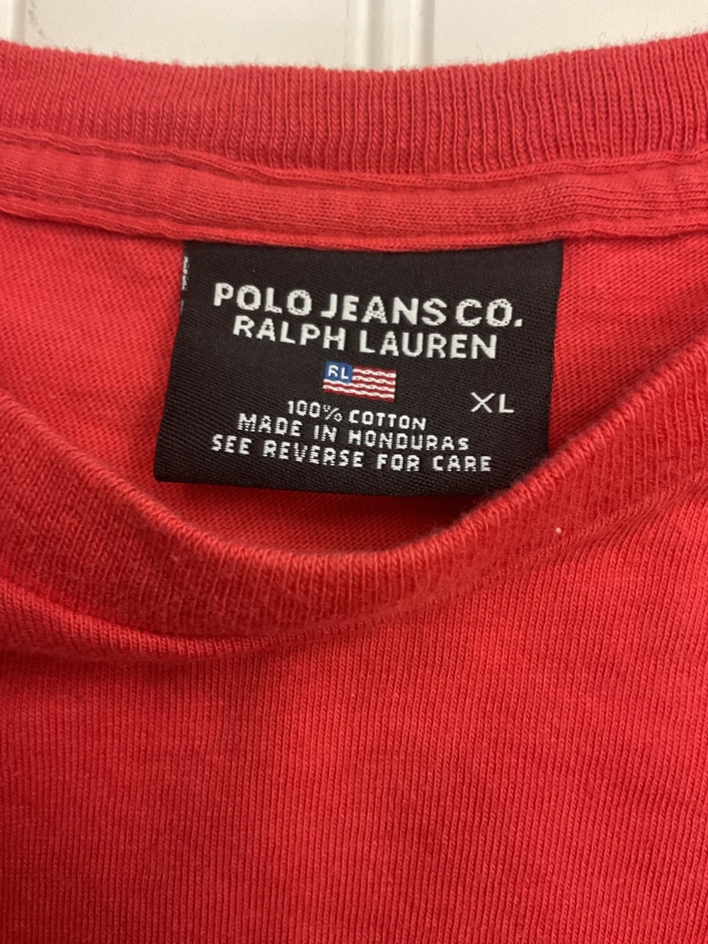 Vtg 90s Polo Jeans Co Ralph Lauren Surplus T-Shirt Red XL - Picture 5 of 7